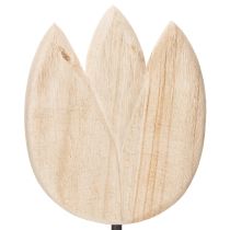 Produkt Dekoracyjna drewniana figurka tulipana na podstawce, idealna do wiosennych dekoracji, 47,5 cm