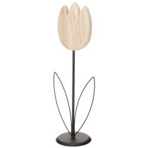 Produkt Dekoracyjna drewniana figurka tulipana na podstawce, idealna do wiosennych dekoracji, 47,5 cm