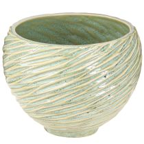Produkt Doniczka dekoracyjna miska ceramiczna w kolorze zielonym Ø15cm H11cm 2szt