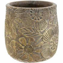 Sadzarka doniczka ceramiczna w złote kwiaty Ø17cm W19cm