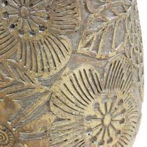 Sadzarka doniczka ceramiczna w złote kwiaty Ø17cm W19cm