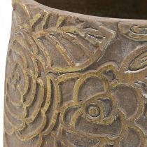 Doniczka ceramiczna w złote kwiatki Ø21cm W22,5cm