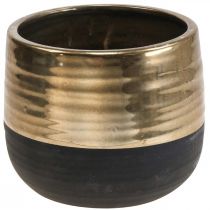 Sadzarka Duża ceramiczna doniczka z czarnego złota Ø20,5 cm wys. 18 cm