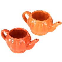 Produkt Doniczka ceramiczna czajniczek pomarańczowy mix 15×9×6,5cm 2 szt.