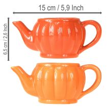 Produkt Doniczka/czajniczek ceramiczny, kolor pomarańczowy, mix kolorów, 15×9×6,5 cm, 2 sztuki