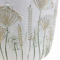 Doniczka ceramiczna z białego złota Ø17,5 cm wys. 16,5 cm