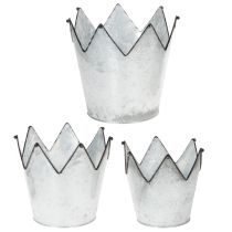 Produkt Korona do doniczki metalowa dekoracyjna cynkowa Ø21,5/19,5/17cm zestaw 3 szt.