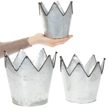 Produkt Korona do doniczki metalowa dekoracyjna cynkowa Ø21,5/19,5/17cm zestaw 3 szt.