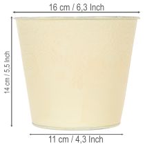 Produkt Doniczka metalowa, pastelowo żółta, Ø16cm H14cm