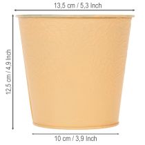 Produkt Doniczka metalowa, pastelowo pomarańczowa, Ø13,5cm H12,5cm