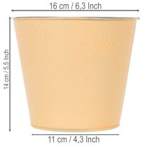 Produkt Doniczka metalowa, pastelowa pomarańczowa, Ø16cm H14cm