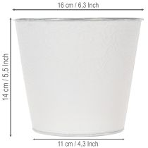 Produkt Doniczka metalowa, pastelowa biel, Ø16cm H14cm