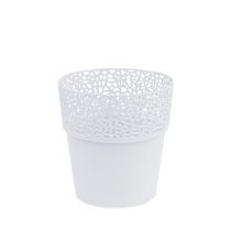 Doniczka plastikowa biała Ø11.5cm W12.5cm 1szt