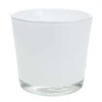 Produkt Szklana doniczka biała Ø11,5 cm W11 cm