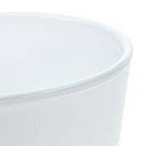 Produkt Szklana doniczka biała Ø11,5 cm W11 cm