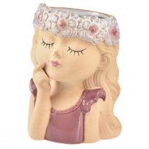 Produkt Donica ceramiczna marzycielska dziewczynka Ø7,5cm W15,5cm