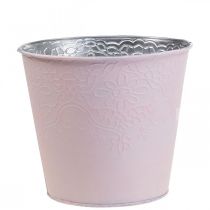 Produkt Sadzarka metalowa doniczka pastelowy róż Ø16cm W14cm