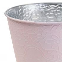 Doniczka metalowa doniczka pastelowy róż Ø12cm