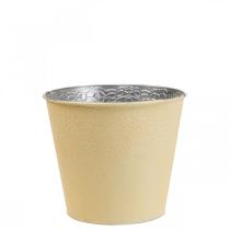 Doniczka metalowa doniczka pastelowa żółta Ø12cm