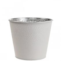 Doniczka metalowa doniczka pastelowa biała Ø12cm