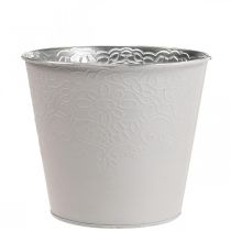 Sadzarka metalowa doniczka pastelowa biała Ø13,5 cm W12,5 cm