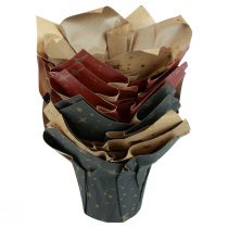 Produkt Papierowe doniczki gwiazdki czerwone/antracytowe/naturalne Ø12cm W12cm 9szt