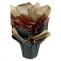 Produkt Papierowe doniczki gwiazdki czerwone/antracyt/naturalne Ø4,5cm W6cm 9 szt