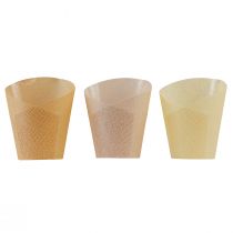 Produkt Papier doniczkowy tkany waniliowy, pomarańczowy, różowy Ø7cm W13cm 12 szt