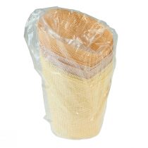 Produkt Papier doniczkowy tkany waniliowy, pomarańczowy, różowy Ø7cm W13cm 12 szt