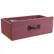 Szuflada do sadzarki drewno deco fioletowa 25×13×9cm
