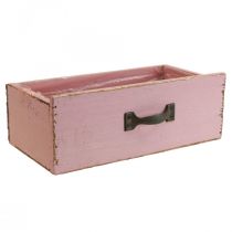 Szuflada do sadzarki Drewniana doniczka różowa 25×13×9cm