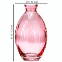 Produkt Wazon bulwiasty, mini wazony, szkło barwione na różowo, Ø7cm, wys.12cm, 6 szt.