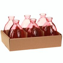 Produkt Wazon bulwiasty, mini wazony, szkło barwione na różowo, Ø7cm, wys.12cm, 6 szt.