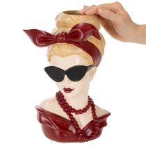 Produkt Wazon z głową kobiety w okularach przeciwsłonecznych i naszyjniku z pereł, 30 cm