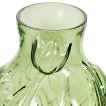Produkt Szklany wazon z wytłoczonym wzorem tulipana do dekoracji wnętrz, 22,5 cm
