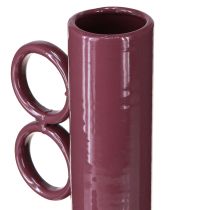 Produkt Nowoczesny, artystyczny wazon z długą szyjką i okrągłymi uchwytami do stylowych wnętrz, 24 cm