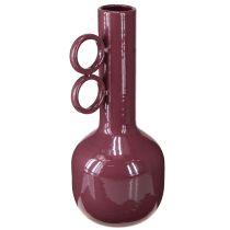 Produkt Nowoczesny, artystyczny wazon z długą szyjką i okrągłymi uchwytami do stylowych wnętrz, 24 cm