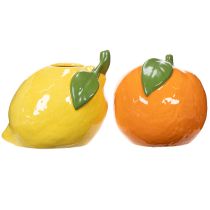 Produkt Wazon cytrusowy, pomarańcza i cytryna, jako ekstrawagancki dodatek do domu, letnia dekoracja, 10 cm, 2 sztuki
