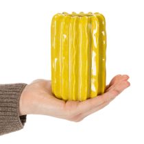 Produkt Ceramiczny wazon w kształcie kaktusa, ryflowana struktura, nowoczesny design, 13 cm, 4 sztuki
