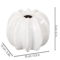 Produkt Ceramiczny wazon w kształcie dyni, biały, dekoracja domu, 15 cm