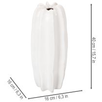 Produkt Wazon żebrowany, nowoczesny ceramiczny wazon na suszone kwiaty, 40 cm