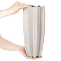 Produkt Nowoczesny żebrowany wazon, wysoki dekoracyjny wazon na suszone kwiaty, 38 cm