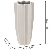 Produkt Nowoczesny żebrowany wazon, wysoki dekoracyjny wazon na suszone kwiaty, 38 cm