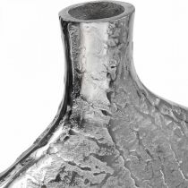 Produkt Wazon dekoracyjny metalowy młotkowany wazon na kwiaty srebrny 33x8x36cm