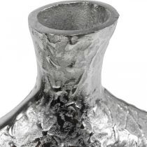 Produkt Wazon dekoracyjny metalowy młotkowany wazon na kwiaty srebrny 24x8x27cm