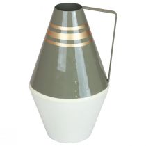 Metalowy uchwyt wazonu w kolorze szarym/kremowym/złotym vintage Ø19cm W31cm