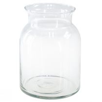 Dekoracyjny szklany wazon-latarnia ze szkła przezroczystego Ø18,5 cm W25,5 cm