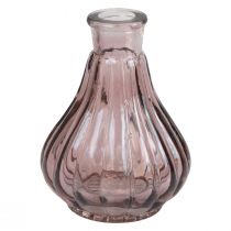 Wazon różowy szklany wazon bulwiasty dekoracyjny wazon szklany Ø8,5cm W11,5cm
