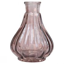 Wazon różowy szklany wazon bulwiasty dekoracyjny wazon szklany Ø8,5cm W11,5cm
