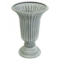 Dekoracyjny wazon vintage kubek wazon czara wazon szary wys. 21,5 cm Ø15 cm